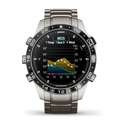 Garmin MARQ Aviator Gen 2 – flat lay of full watch and bracelet