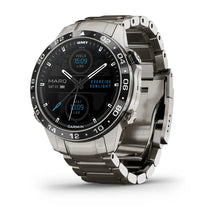Garmin MARQ Aviator Gen 2 – angled hero shot on metal bracelet