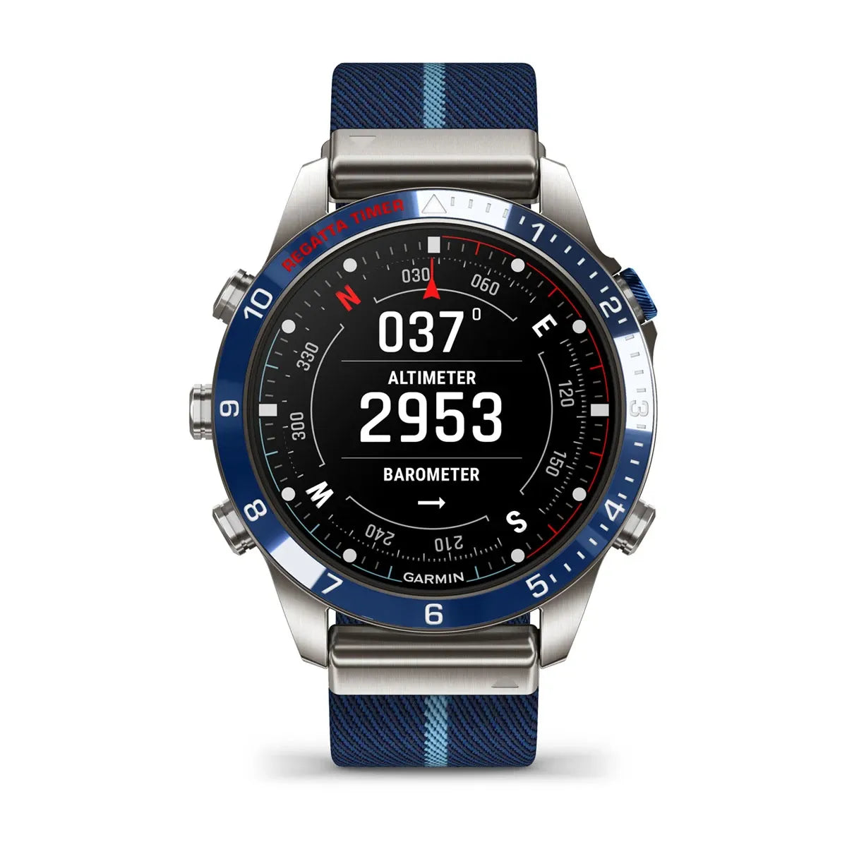 MARQ Captain Gen 2 – flat lay showing full nylon strap and bezel