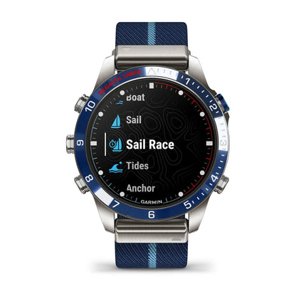 Garmin MARQ Captain Gen 2 – angled face with regatta timer displayed