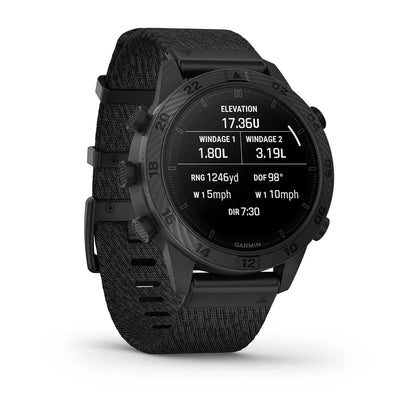 Garmin MARQ Commander Gen 2 Carbon – front display with dual-time bezel
