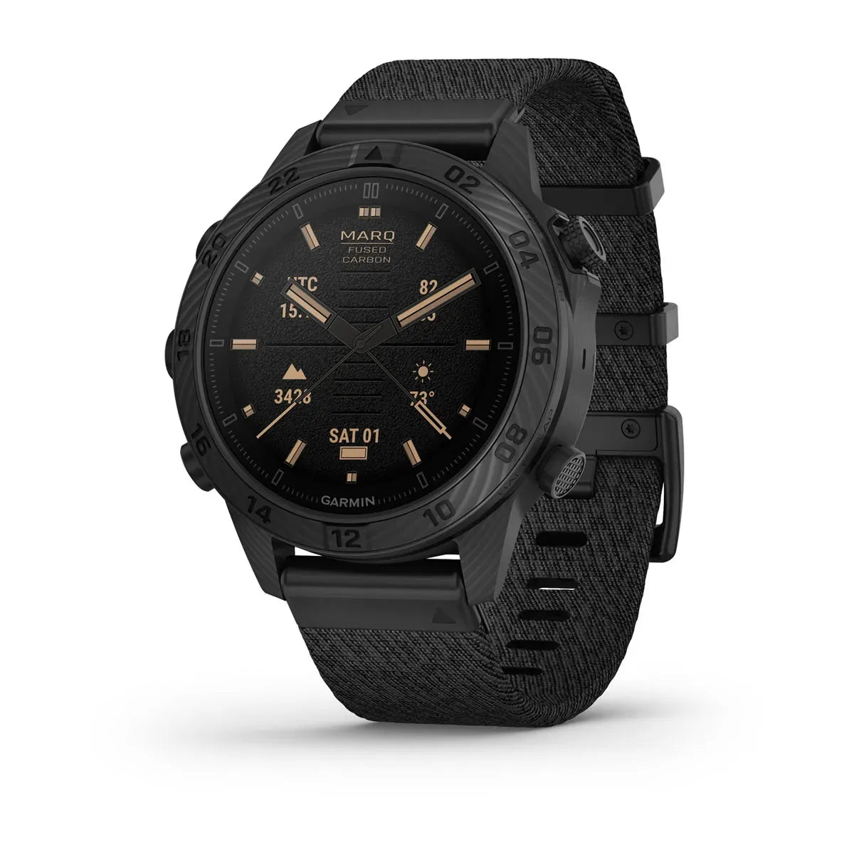 Garmin MARQ Commander Gen 2 Carbon Edition – flat lay of tactical smartwatch