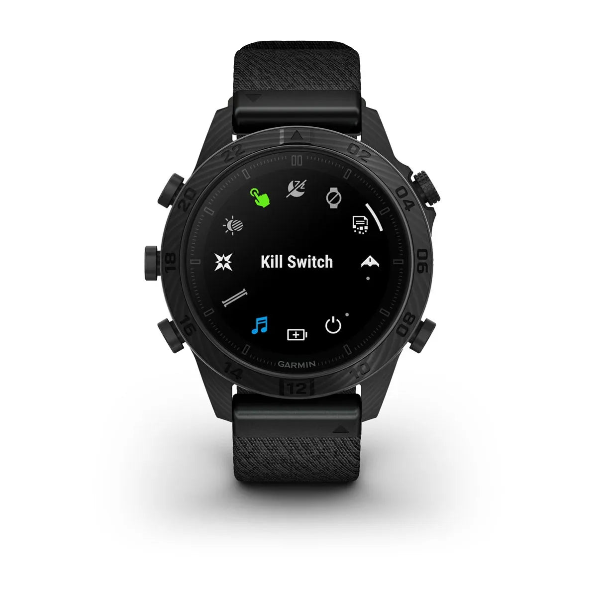 Garmin MARQ Commander Gen 2 Carbon – flat lay of bezel and markers