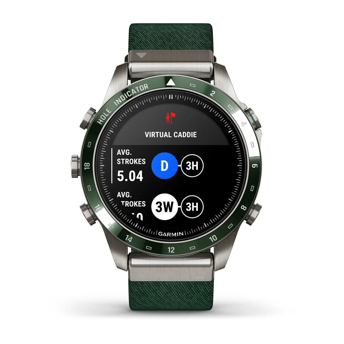 Garmin MARQ Golfer Gen 2 – marketing hero image on dark background