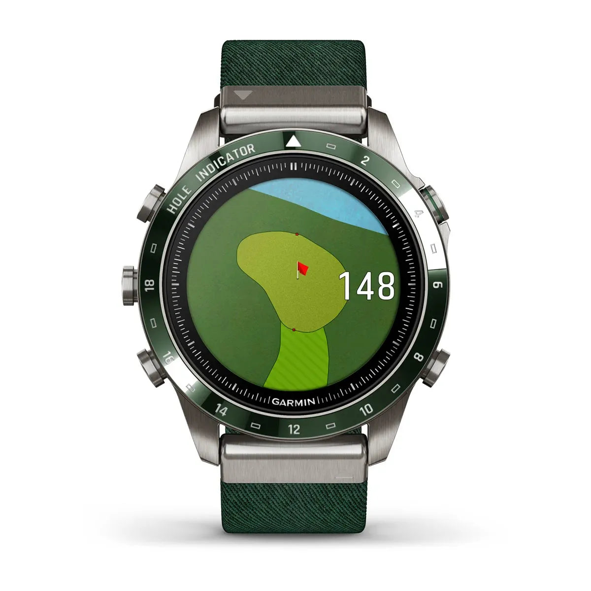 Garmin MARQ Golfer Gen 2 – caseback engraving and sensors close-up