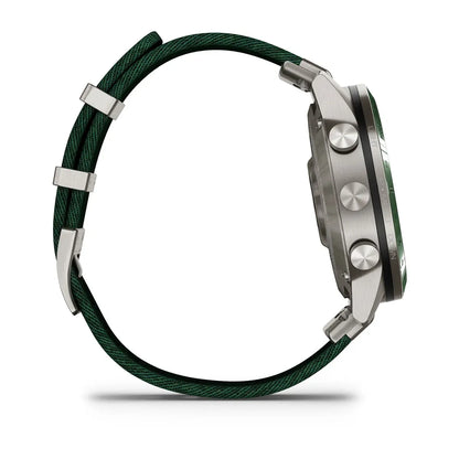 Garmin quatix 7 Pro – angled hero shot on blue maritime strap