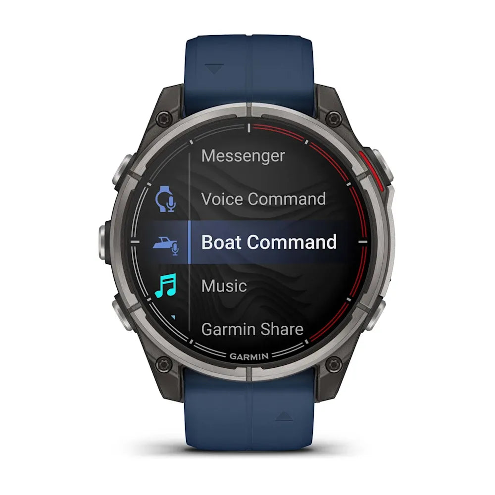 Garmin quatix 8 – lifestyle close-up checking charts