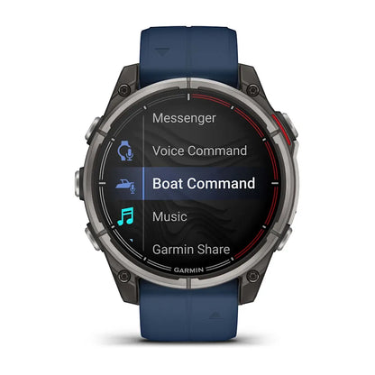 Garmin quatix 8 – lifestyle close-up checking charts
