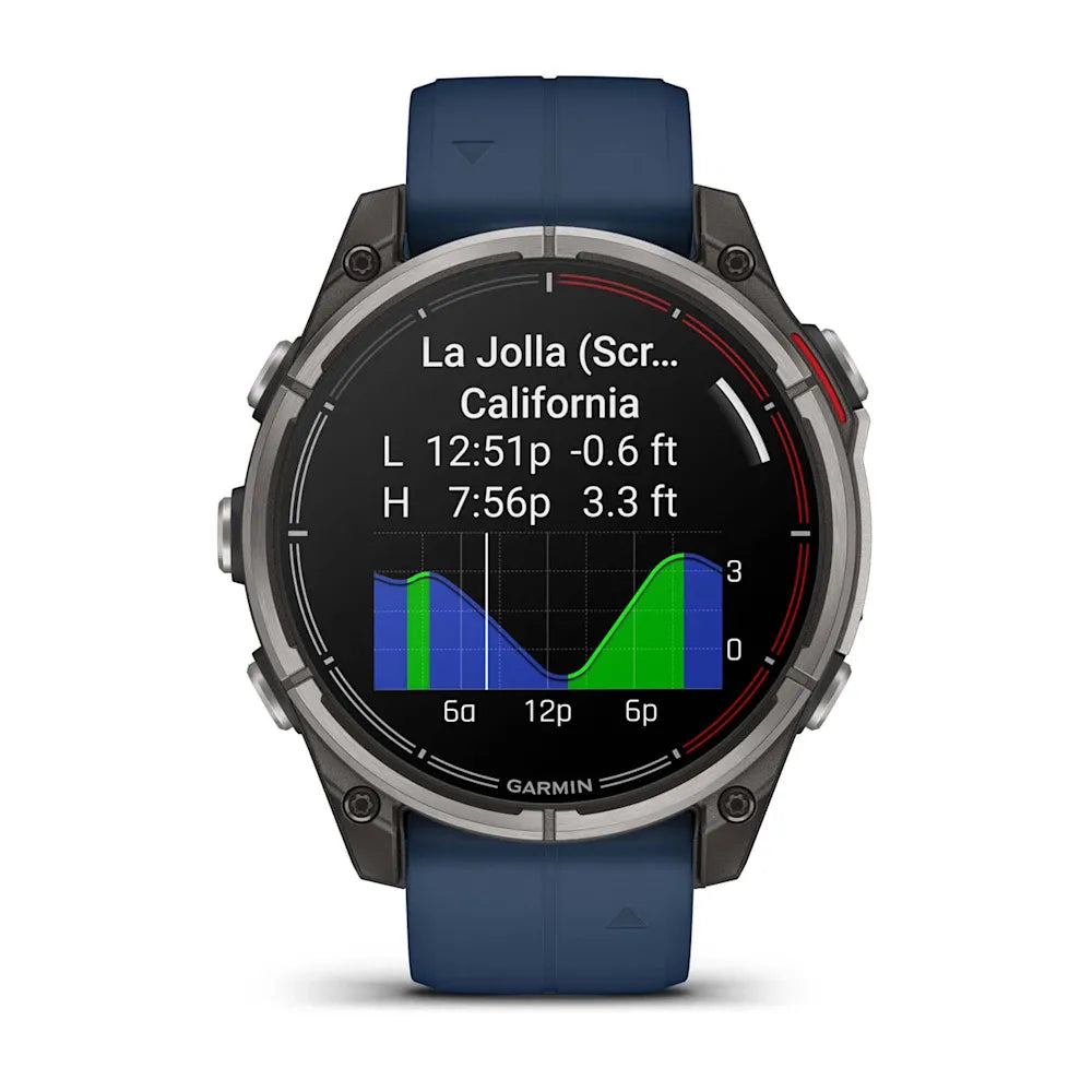 Garmin quatix 8 47 mm – flat lay of watch