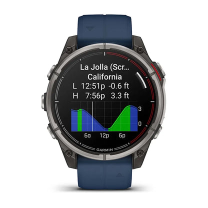 Garmin quatix 8 47 mm – flat lay of watch