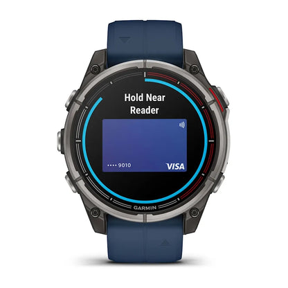 Garmin quatix 8 – lifestyle shot on wrist at helm