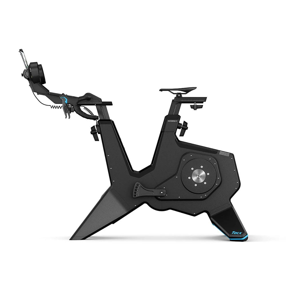 Tacx NEO Bike indoor cycling trainer with sleek black design.