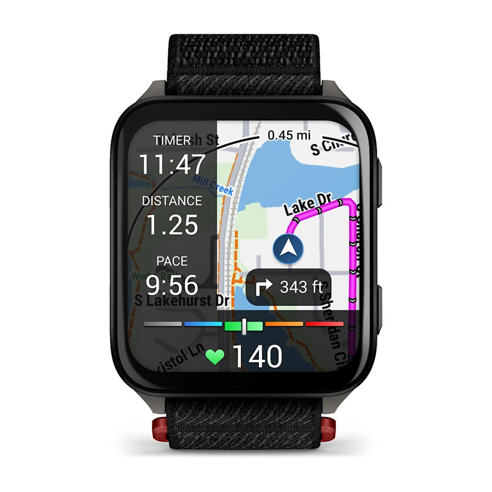 Garmin Venu X1 Black – bezel/button macro close-up