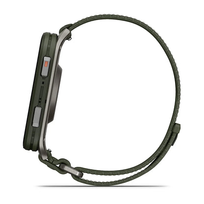 Garmin Venu X1 Moss – crown/detail macro
