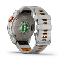 Back view of the Garmin Fenix 7 Pro Sapphire Solar Edition smartwatch, showcasing its sleek design and sensor features.
