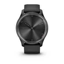 Garmin vivomove Trend smartwatch with a sleek black design and minimalist dial.