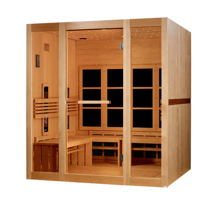 Golden Designs Catalonia 8 Person Full Spectrum Infrared Sauna - left angle view