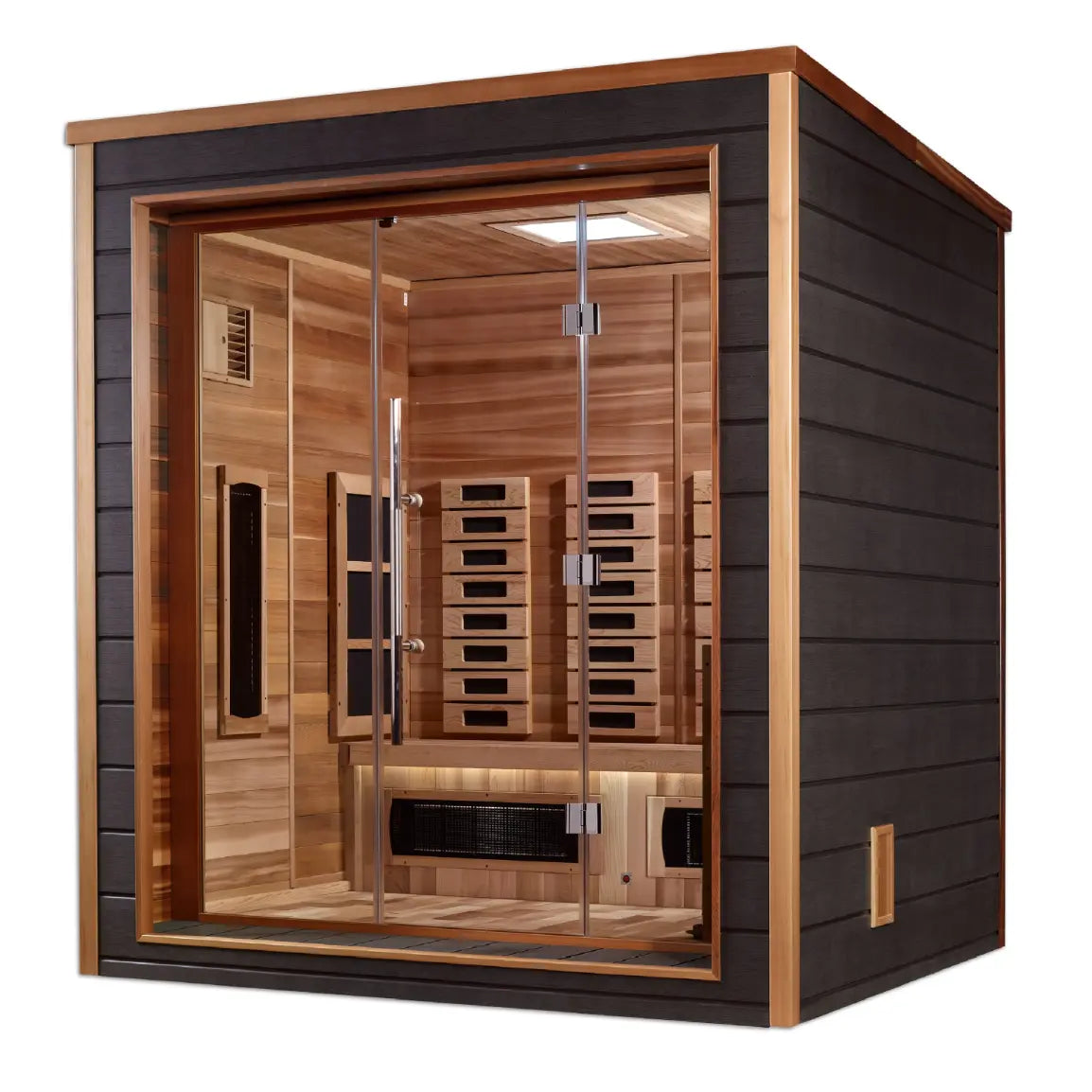 Golden Designs Visby 3-Person Hybrid Sauna with glass door