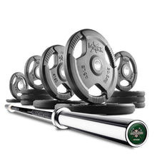 XMARK Tri-Grip Olympic Weight Plates and Olympic Barbell Sets