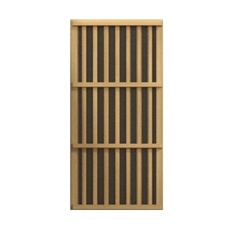 Maxxus MX-K206-01 Far Infrared Sauna featuring a wooden panel design with vertical slats.