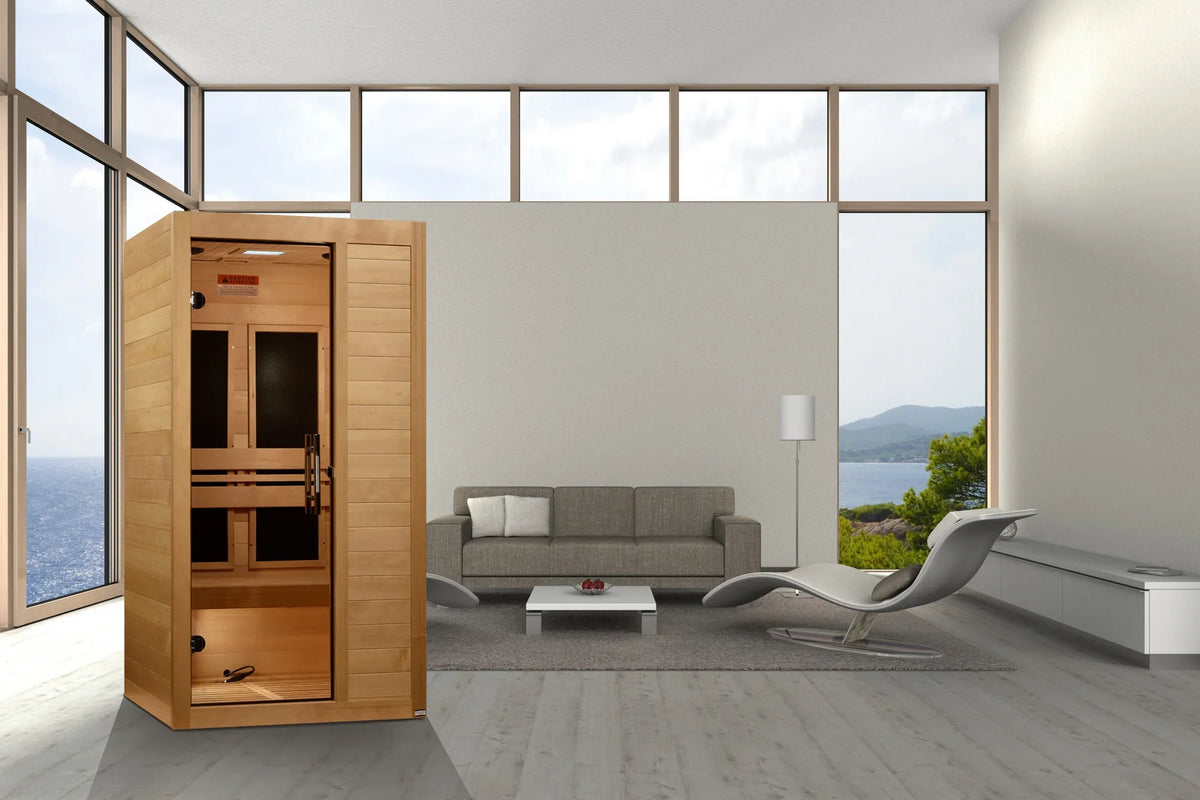 Maxxus S-Line Yoga 1 Person Far Infrared Sauna - lifestyle view