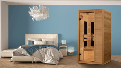 Maxxus S-Line Yoga 1 Person Far Infrared Sauna - lifestyle view