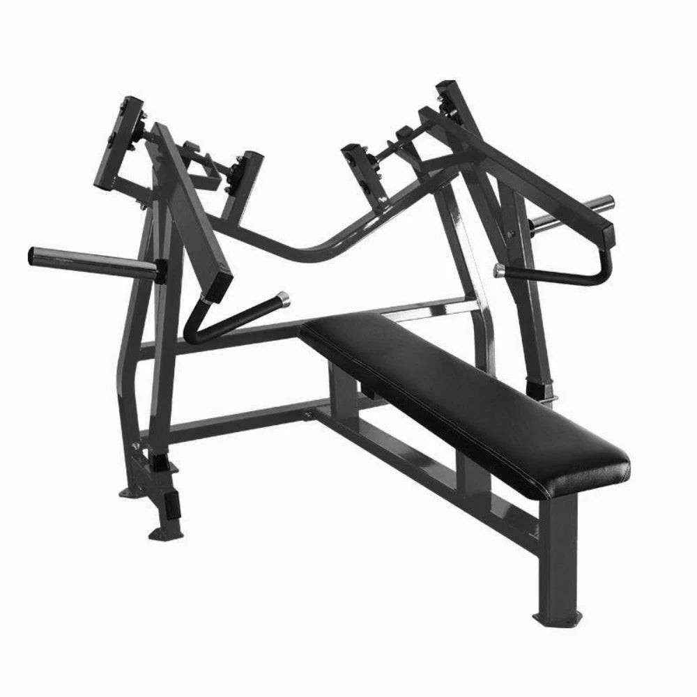 Iso-lateral horizontal press machine with attached bench.