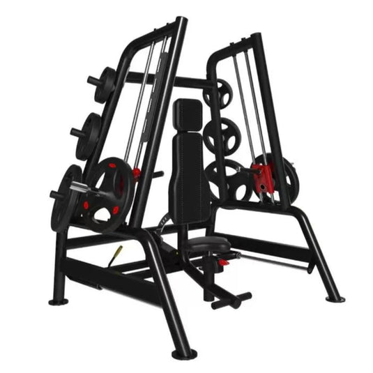 Muscle D Fitness Power Leverage V2 Convergent Bench with weights