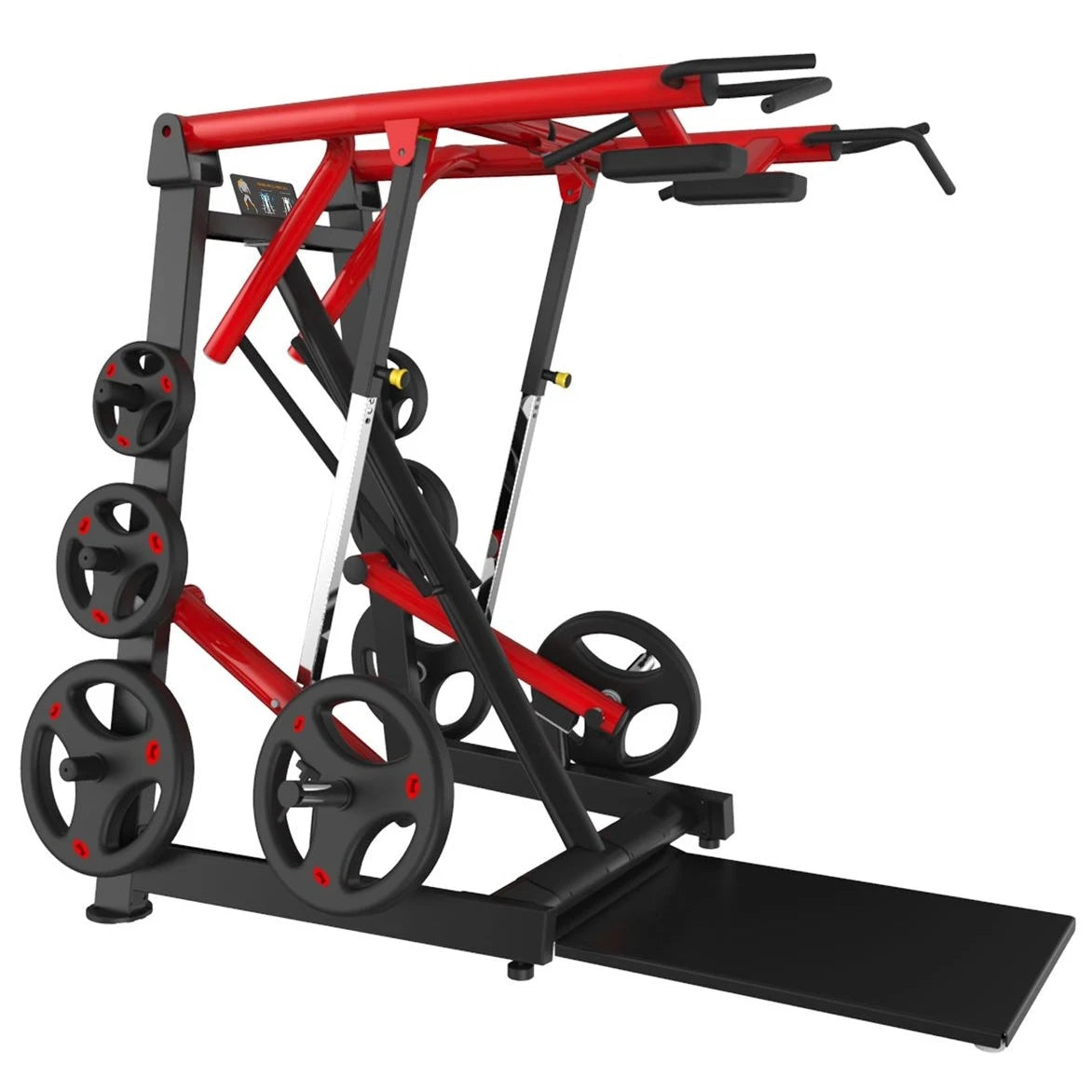 Muscle D Fitness Power Leverage Viking Press Calf Machine with weight plates