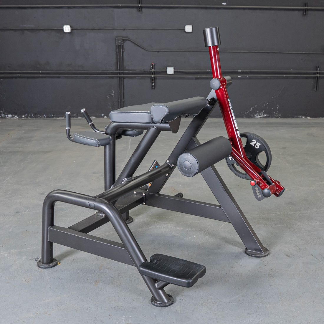 Power Leverage V2 Reverse Hyper gym machine with red lever arm.
