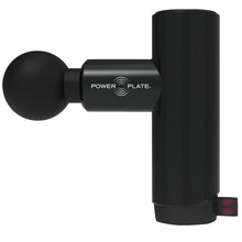 Power Plate Mini Plus massage gun in black with round head.