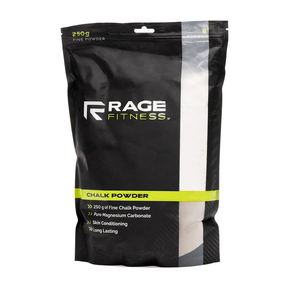 Rage Fitness Chalk Powder bag, 250g, black with lime-green accent