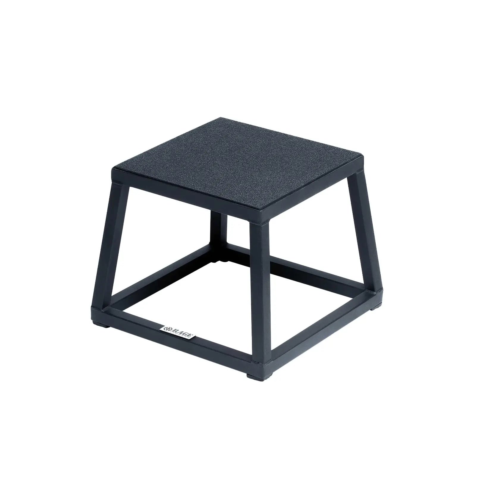 Black metal stool on a white background