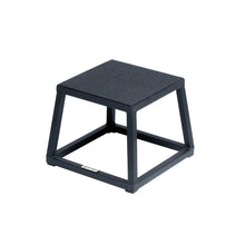 Black metal stool on a white background