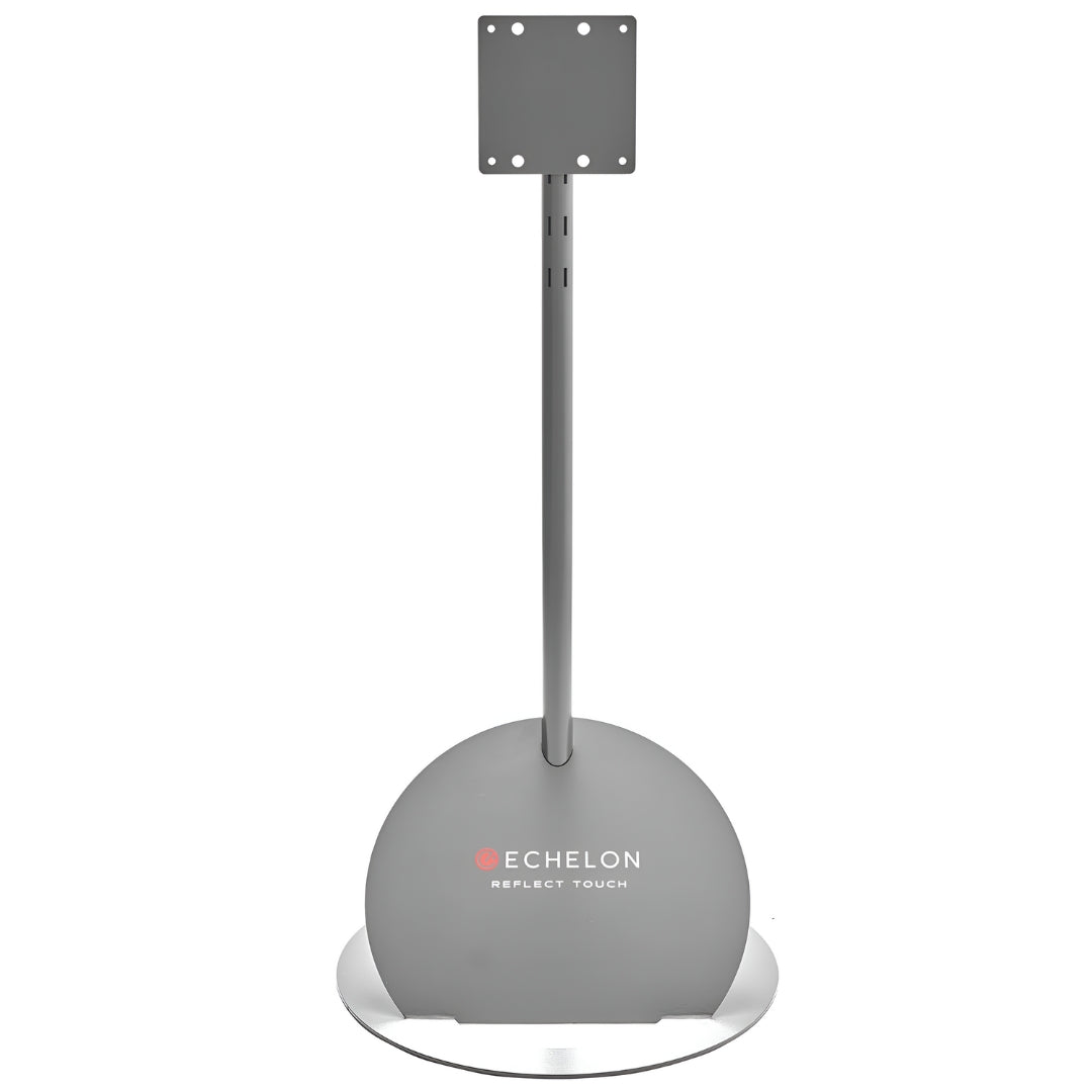 Echelon Reflect 50 Smart Fitness Mirror Stand featuring a sleek design with a round base and vertical pole, designed to support the Echelon Reflect fitness mirror.