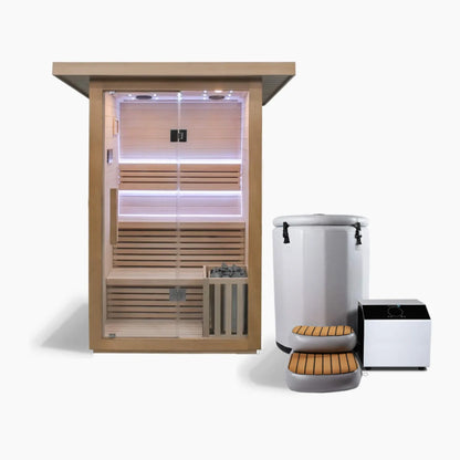 Revive 3 Person Traditional Sauna & Inflatable Barrel Plunge