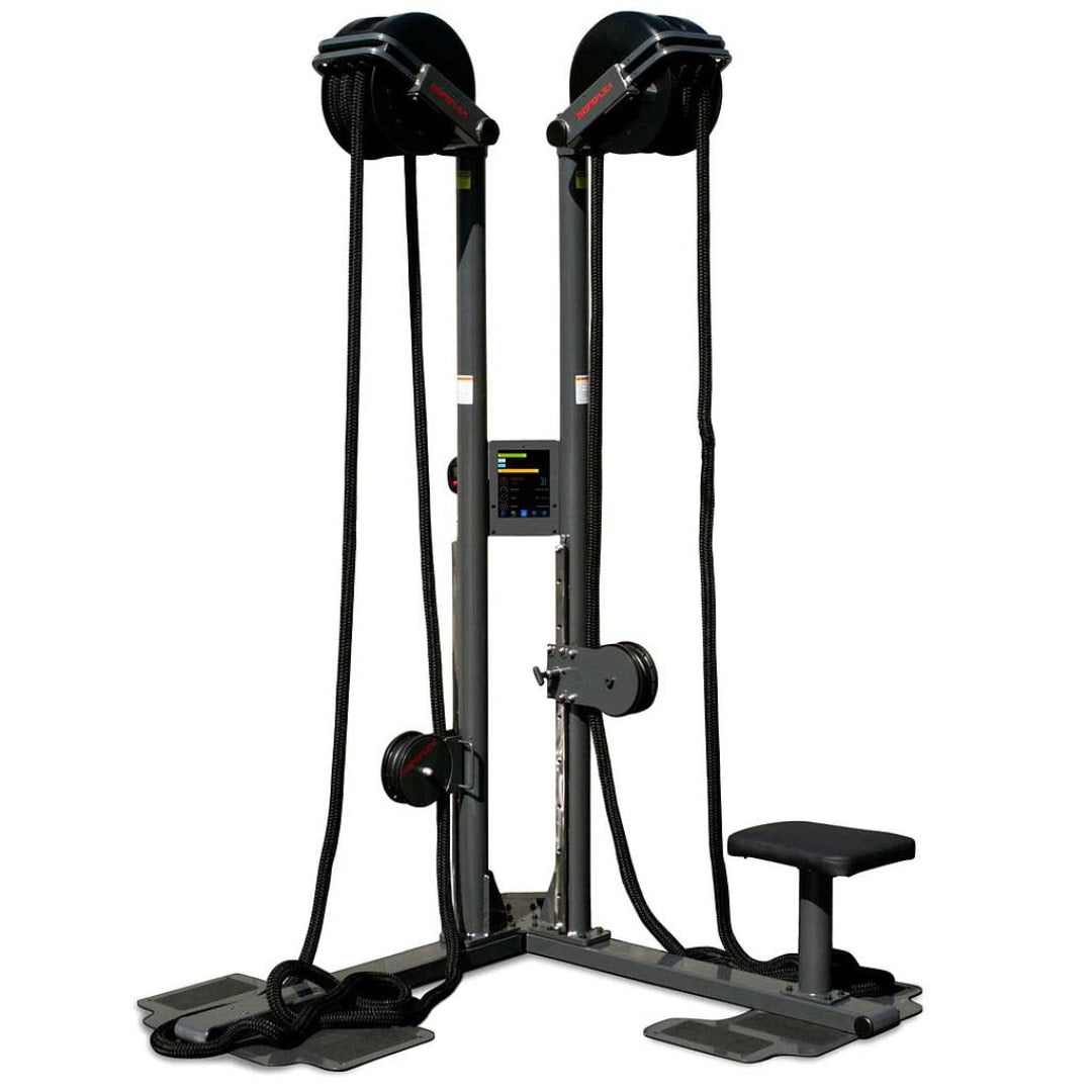 Ropeflex RX2500 fitness machine with dual ropes and seat for strength training.