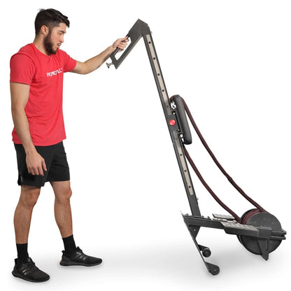Man using Ropeflex RX2100 exercise machine with adjustable resistance ropes.