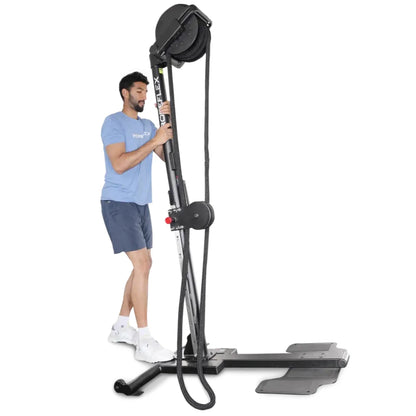 Man using Ropeflex RX2300 black rope trainer for fitness workout.