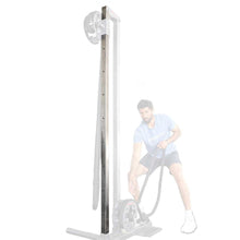 Ropeflex RX2300 rope trainer with stainless steel frame in use by a person.