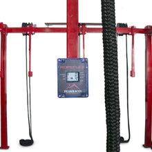 Ropeflex exercise machine with digital display and black braided rope for fitness training.