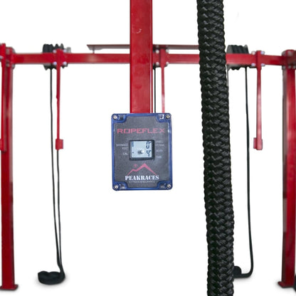 Ropeflex exercise machine with digital display and black braided rope for fitness training.