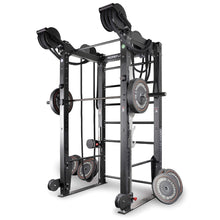 ROPEFLEX black rope climbing machine with Lacertosus weights for gym strength training.