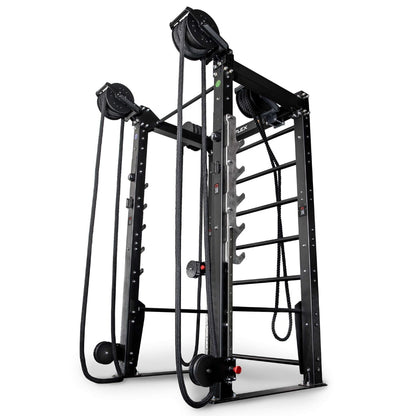 Inspire Fitness FTX functional trainer with black cables and ladder-style frame.