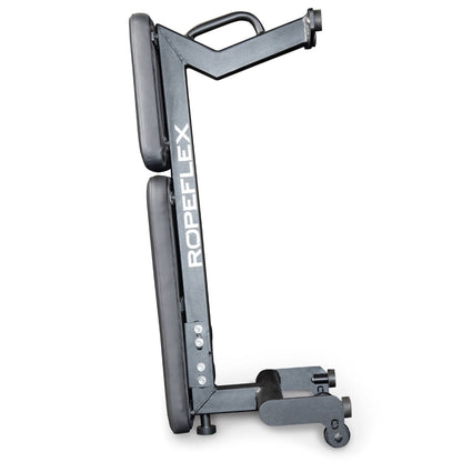 ROPEFLEX black vertical rope trainer with padded handles for strength training.