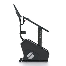 STEPR – straight-on front shot highlighting dual handrails, user-friendly workout screen, and space-saving design