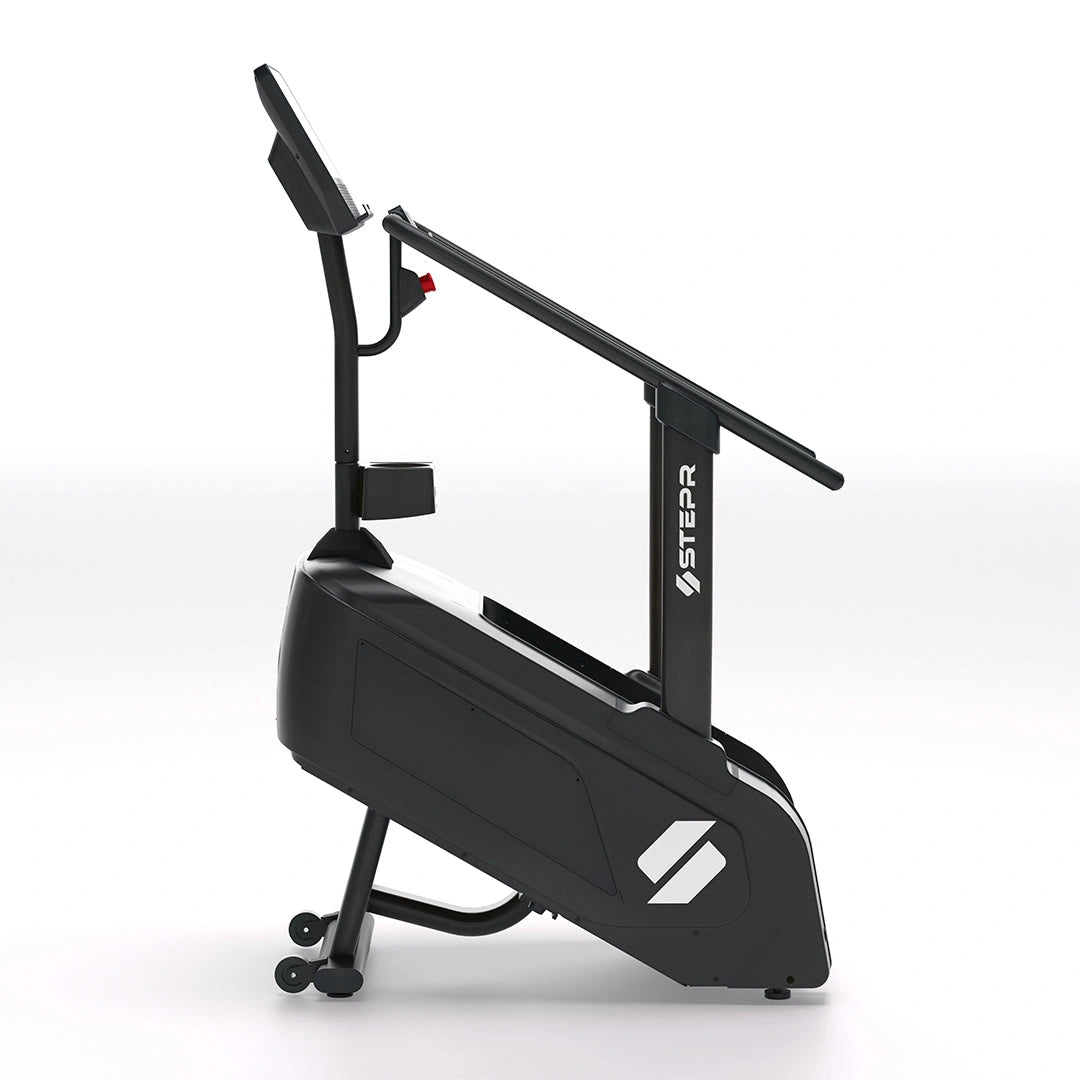 STEPR – top-down shot highlighting wide non-slip steps and ergonomic multi-grip handrails