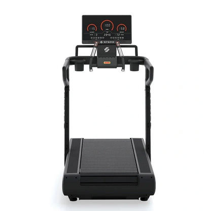 STEPR All-In Tread XL – overhead view showcasing generous belt width and front media shelf