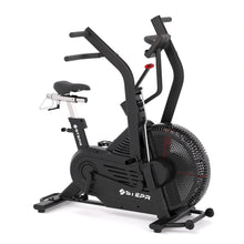 STEPR Bionic Bike XL – indoor smart exercise bike front-left view with massive rotating touchscreen