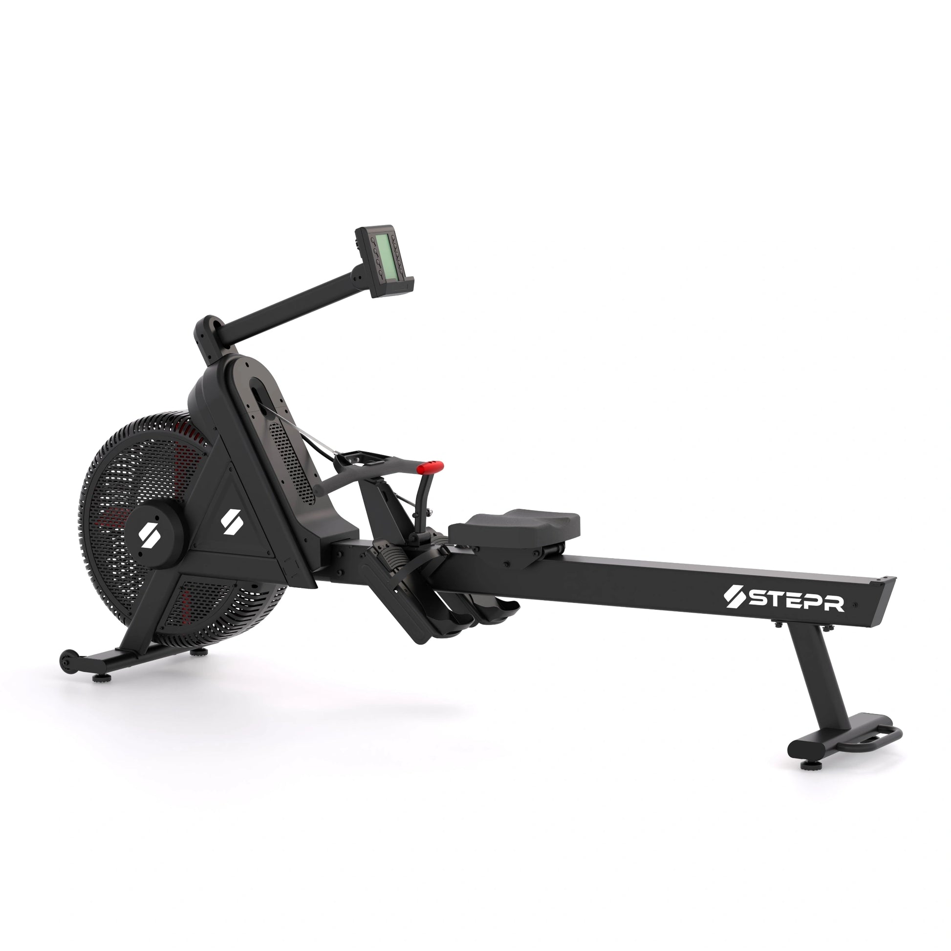 STEPR Rower XL – detailed shot of textured rowing handle and braided cord for comfortable, high-tempo workouts